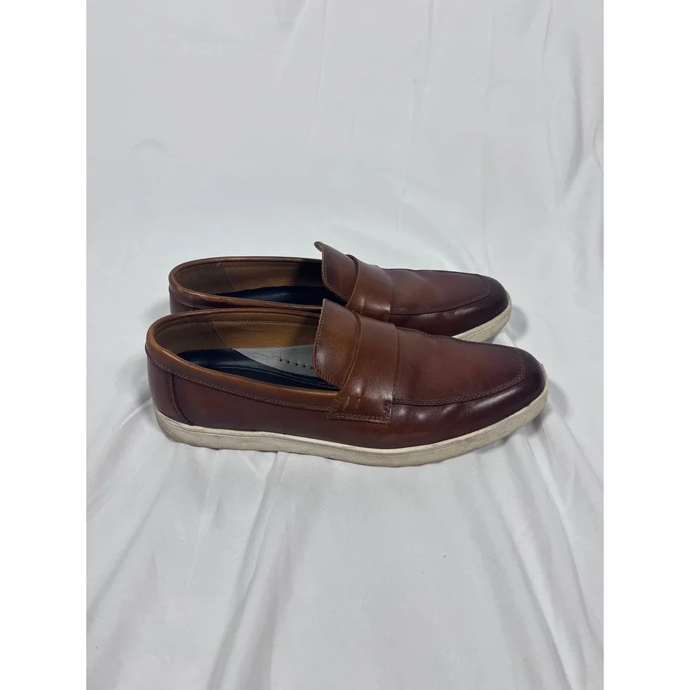 Alfani Alfatech Callumm Brown Leather Loafer‎ Sneakers Men's Size 9M Comfort